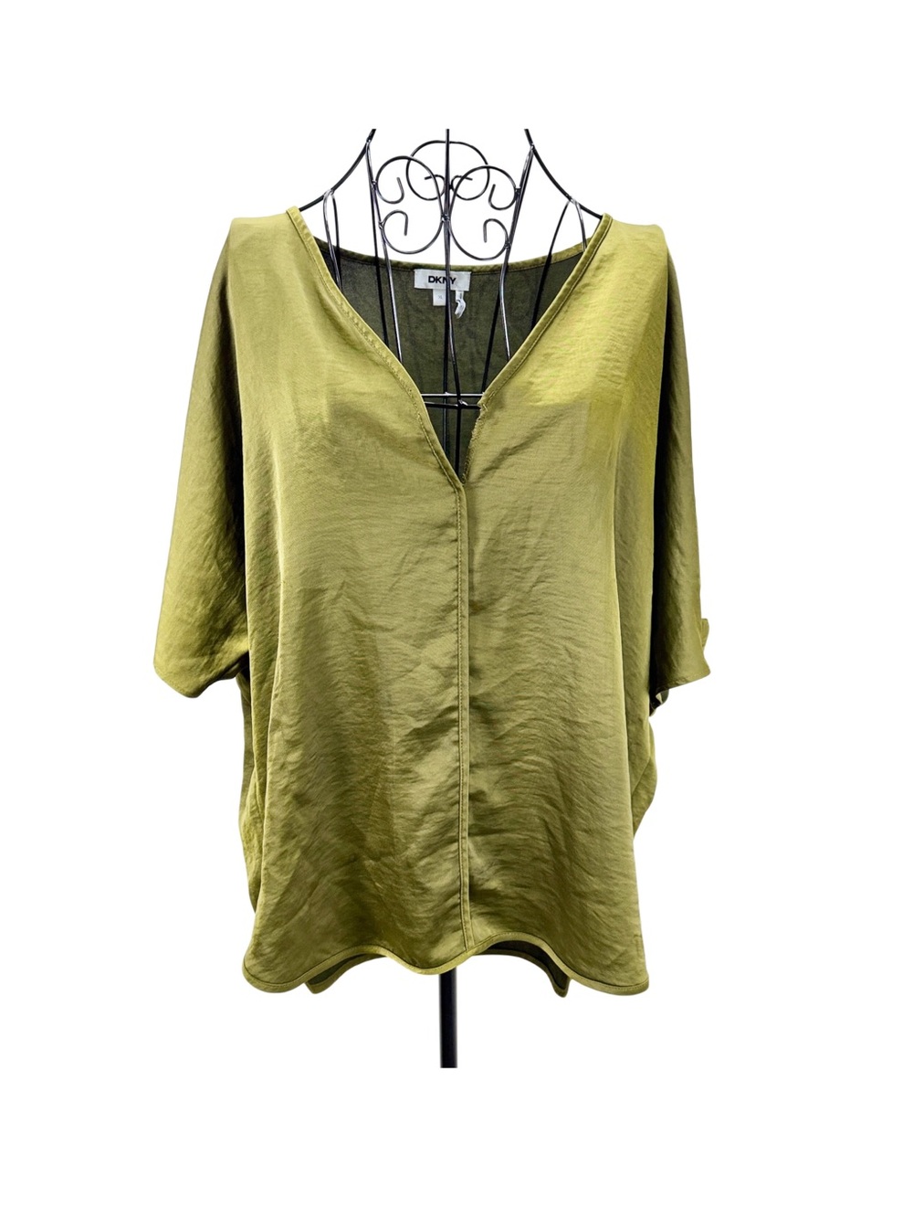 DKNY Olive V-Neck Dolman Tunic Top
